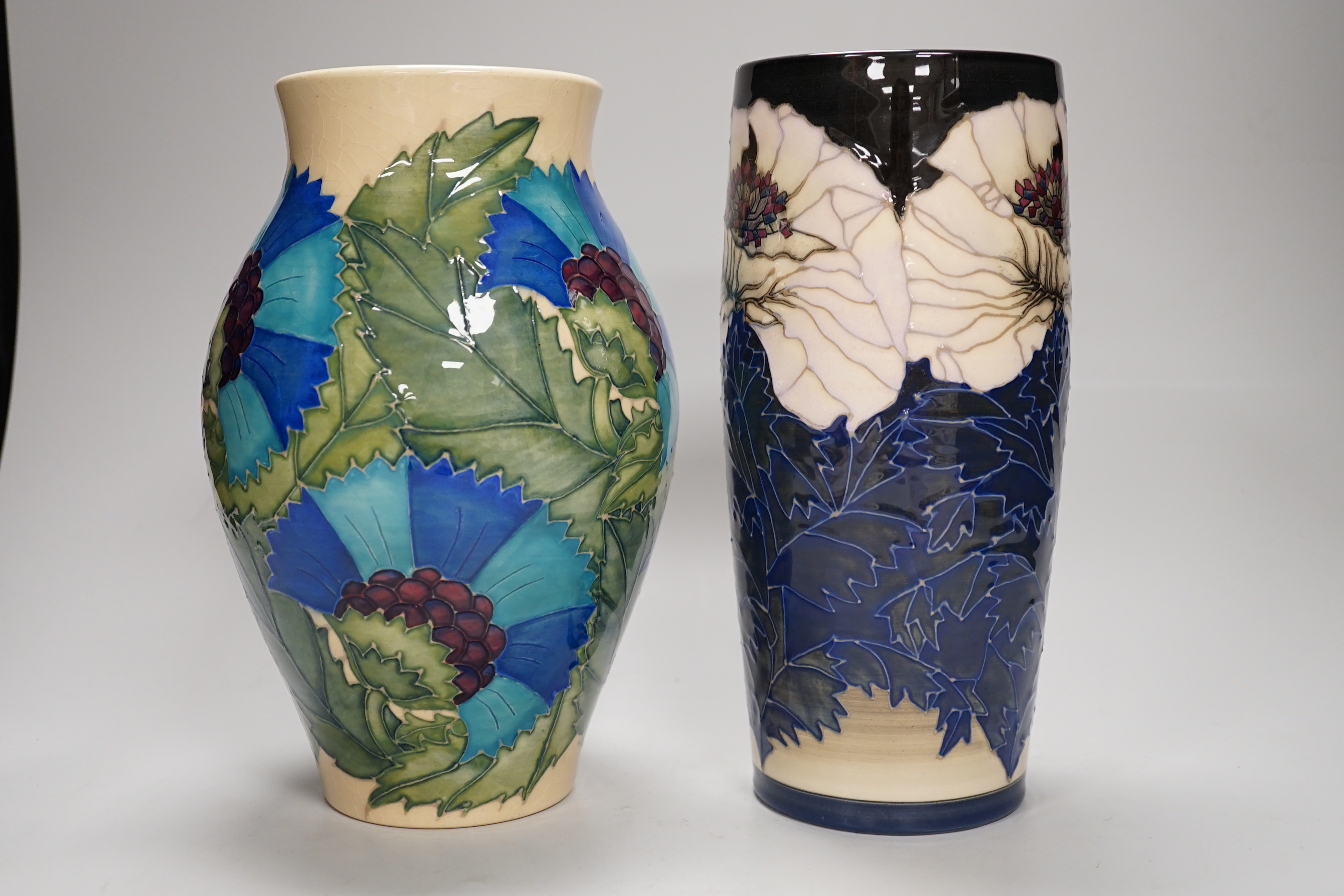 BBB’ a Dennis China Works limited edition vase designed by Sally Tuffin after a design by William De Morgan, 1996, no.4 dated 96, together with another Dennis China Works vase. 25cm